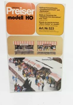 Preiser 523 HO Stalls At Christmas Fair Plastic Model Kit