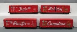 MTH 30-7087 O Candian Pacific Christmas 50' Boxcar W/ LED Lights (Set Of 4) -Bachmann Store 20200818 113349 C3 Trainz 4504375 003