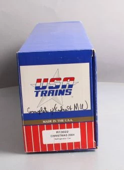 USA Trains R13022 G 2004 Christmas Refrigerator Car - Metals Wheels EX/Box 25 USA Trains R13022 G 2004 Christmas Refrigerator Car - Metals Wheels EX/Box -Bachmann Store 20230323 150020 C4 Trainz 5226208 STILL 00