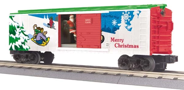 MTH 30-79261 Christmas Operating Box Car W/Signal Man 3 MTH 30-79261 Christmas Operating Box Car W/Signal Man