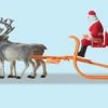 Preiser 30399 HO Santa & Reindeers Figures W/Christmas Sleigh (Set Of 5) -Bachmann Store 3473029