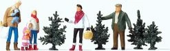 Preiser 10627 HO Christmas Tree Sales Figures (Set Of 6)