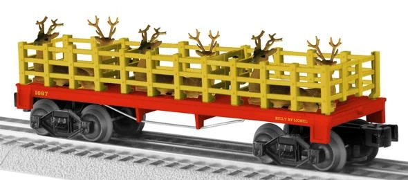 Lionel 6-81984 Christmas General Flatcar With Reindeer Load #1887 3 Lionel 6-81984 Christmas General Flatcar With Reindeer Load #1887