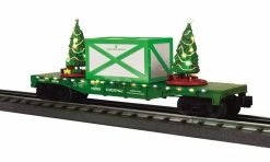 MTH 30-76673 O Christmas Flat Car With Lighted Christmas Trees