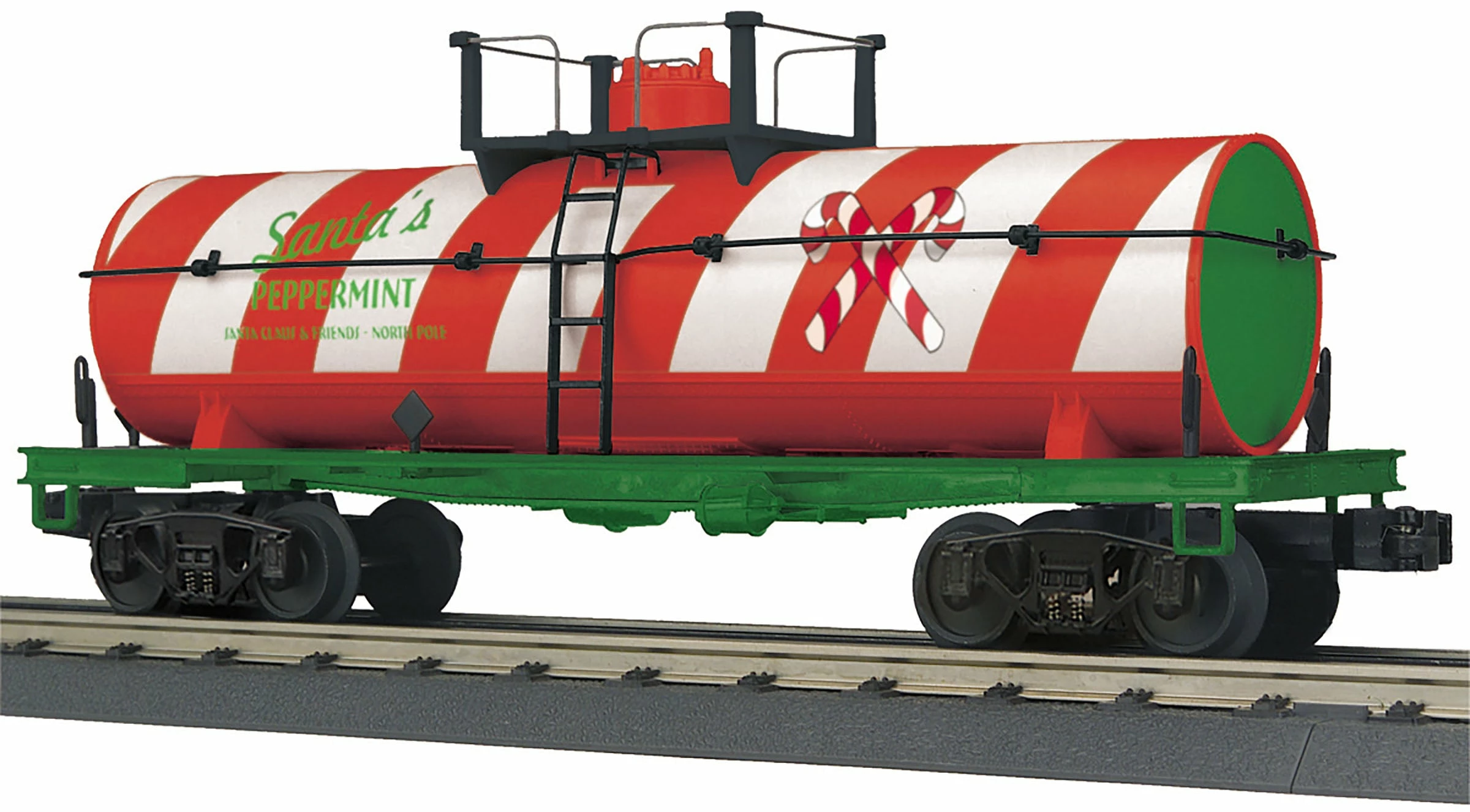 MTH 30-73520 O Christmas Smoking Tank Car #Peppermint 3 MTH 30-73520 O Christmas Smoking Tank Car #Peppermint