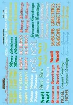 Microscale 60-1118 N Christmas Greetings Of The Season Waterslide Decal Sheet