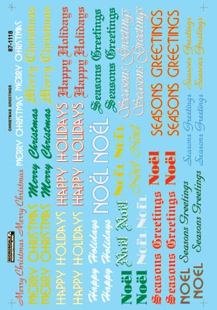 Microscale 60-1118 N Christmas Greetings Of The Season Waterslide Decal Sheet 3 Microscale 60-1118 N Christmas Greetings Of The Season Waterslide Decal Sheet