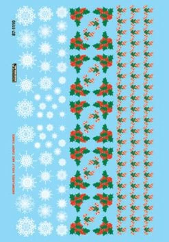 Microscale 87-1119 HO Christmas Candy Canes Snowflakes & Holly Decal Sheet