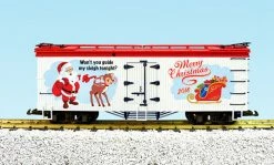 USA Trains R13036 G 2018 Christmas Reefer Car - Metal Wheels
